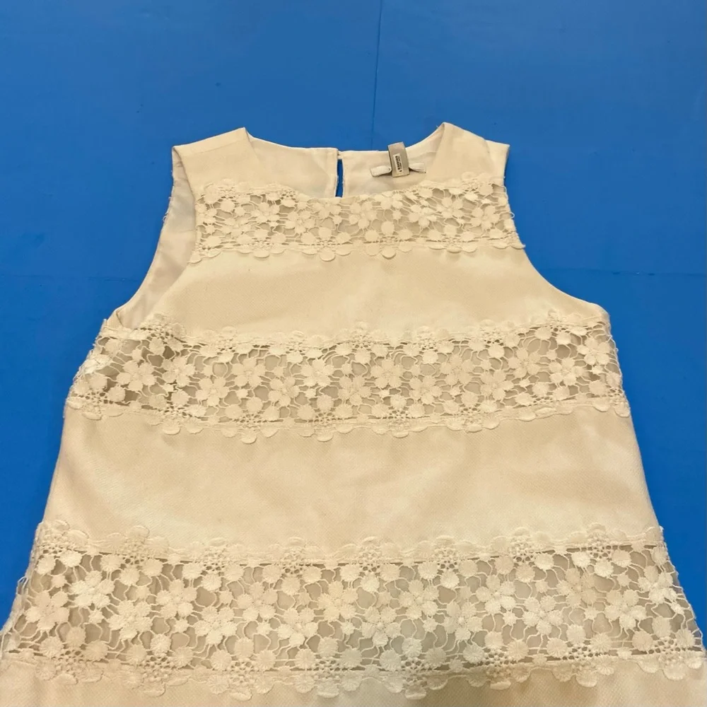 J. Crew Cream Lace Sleeveless Dress